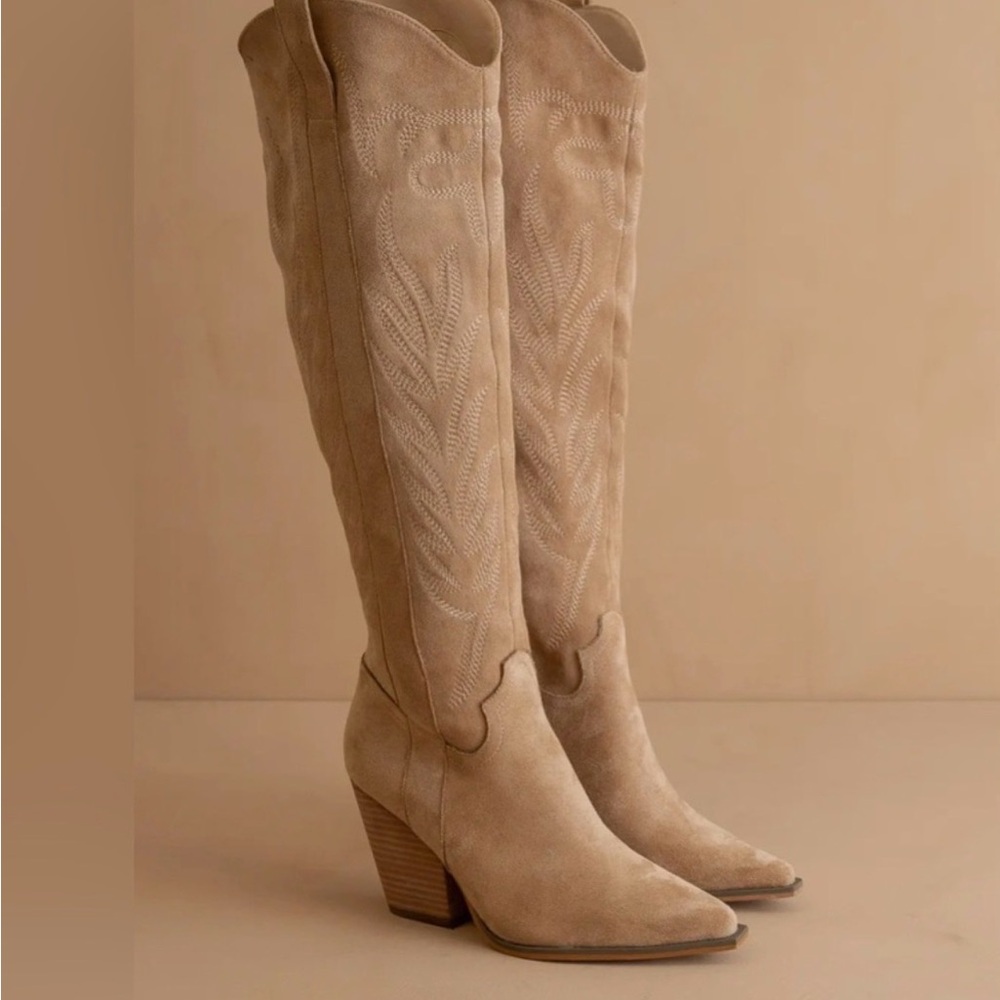 The Bronco! Tan Knee-High Women's Boots